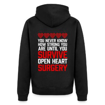 Cadeau de chirurgie à cœur ouvert - Veste à capuche bio Premium Unisexe - noir - Dos - Nico (187cm)
