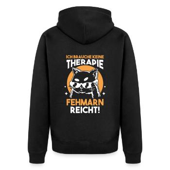 Ostsee Fehmarn - Unisex Premium Bio Zip Hoodie - Schwarz - Hinten - Nico (187cm)