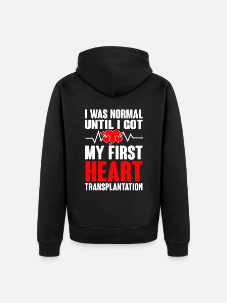 Open Heart Surgery Gift - Unisex Premium Organic Zip Hoodie - black