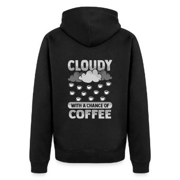 Nuageux avec une chance pour la conception de café - Veste à capuche bio Premium Unisexe - noir - Dos - Nico (187cm)