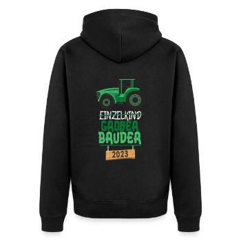 Einzelkind Großer Bruder 2023 - Unisex Premium Bio Zip Hoodie - Schwarz - Hinten - Nico (187cm)