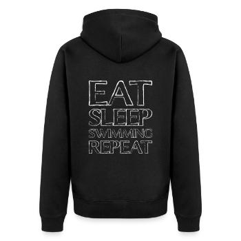 Manger Dormir Nager - Veste à capuche bio Premium Unisexe - noir - Dos - Nico (187cm)