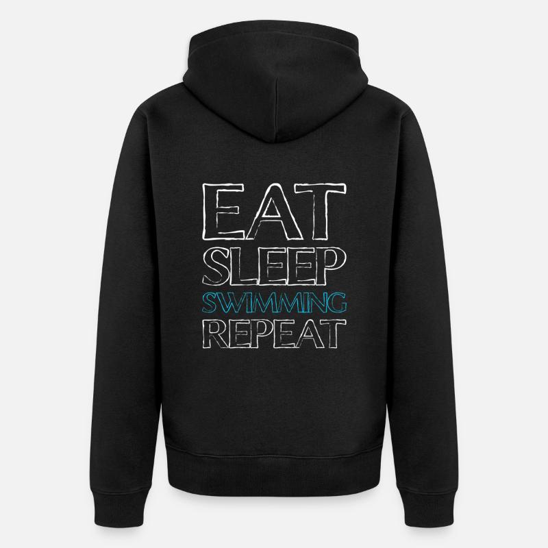 Manger Dormir Nager - Veste à capuche bio Premium Unisexe - noir
