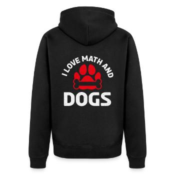 J’adore les maths et la chemise de chien - Veste à capuche bio Premium Unisexe - noir - Dos - Nico (187cm)