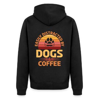 Drôle de chien Lover Chemise Légère de Chiens - Veste à capuche bio Premium Unisexe - noir - Dos - Nico (187cm)