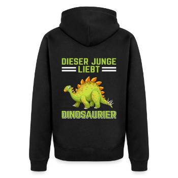 Dino Dinosaur T-Rex Boy Young Gift - Unisex Premium Organic Zip Hoodie - black - Back - Nico (187cm)