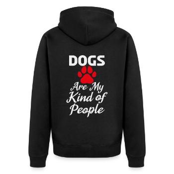Fantastisches Hundeshirt Mit Hunden Darauf - Unisex Premium Bio Zip Hoodie - Schwarz - Hinten - Nico (187cm)