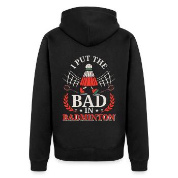 Federball Badminton - Veste à capuche bio Premium Unisexe - noir - Dos - Nico (187cm)