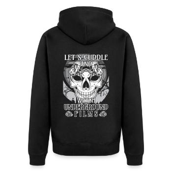Underground Film, Independent Cinema, Horror - Unisex Premium Bio Zip Hoodie - Schwarz - Hinten - Nico (187cm)