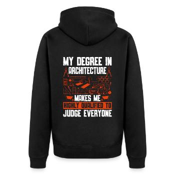 Architect My Degree In Architecture Architects Job - Unisex Premium Bio Zip Hoodie - Schwarz - Hinten - Nico (187cm)