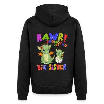 Rawr! Promotion à Big Sister Cute - Veste à capuche bio Premium Unisexe - noir - Dos - Nico (187cm)