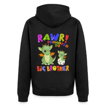 Rawr! Promu à Big Brother Cute - Veste à capuche bio Premium Unisexe - noir - Dos - Nico (187cm)