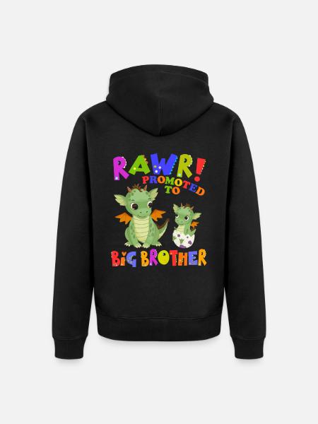 Rawr! Zum Großen Bruder Befördert Niedliches - Premium økologisk unisex-hættejakke - sort
