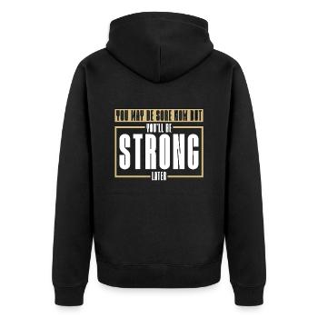 Kickboxing You May Be Sore Kickboxer Boxing Fight - Unisex Premium Bio Zip Hoodie - Schwarz - Hinten - Nico (187cm)