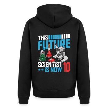 Diese Zukünftige Wissenschaftlerin Ist Jetzt 10 - Unisex Premium Bio Zip Hoodie - Schwarz - Hinten - Nico (187cm)