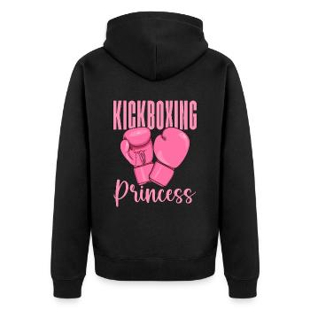 Kickboxing Princess Kickboxer Boxing Fighter Fight - Unisex Premium Bio Zip Hoodie - Schwarz - Hinten - Nico (187cm)