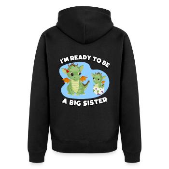 Je suis prêt à être une grande soeur - Veste à capuche bio Premium Unisexe - noir - Dos - Nico (187cm)