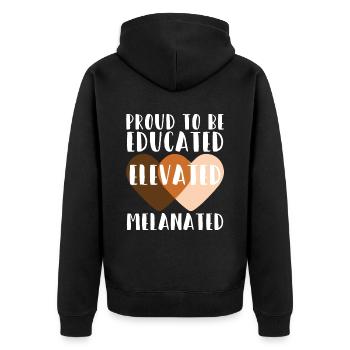 Fier d’être éduqué Noir mélancolé élevé - Veste à capuche bio Premium Unisexe - noir - Dos - Nico (187cm)