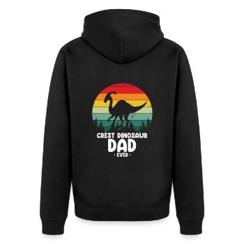 Dinosaurier Motif für Paläontologen - Unisex Premium Bio Zip Hoodie - Schwarz - Hinten - Nico (187cm)