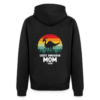 Paläontologie-Lehrer und Parasaurolophus Motif - Unisex Premium Bio Zip Hoodie - Schwarz - Hinten - Nico (187cm)