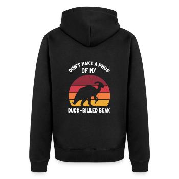 Paläontologie-Lehrer und Parasaurolophus Motif - Unisex Premium Bio Zip Hoodie - Schwarz - Hinten - Nico (187cm)