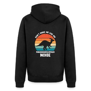 Dinosaurier Motif für Paläontologen - Unisex Premium Bio Zip Hoodie - Schwarz - Hinten - Nico (187cm)