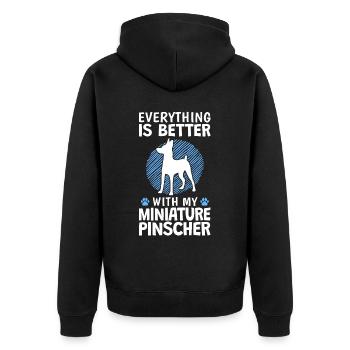 Tout est mieux avec Zwergpinscher Pinscher - Veste à capuche bio Premium Unisexe - noir - Dos - Nico (187cm)