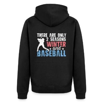 There Are Only 2 Seasons Winter & Baseball - Unisex Premium Bio Zip Hoodie - Schwarz - Hinten - Nico (187cm)