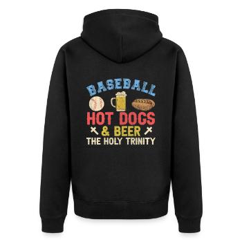Hot-dogs de baseball et bière The Holy Trinity Baseball - Veste à capuche bio Premium Unisexe - noir - Dos - Nico (187cm)