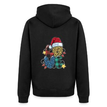 Amour , Amour Noël , Sapin de Noël - Veste à capuche bio Premium Unisexe - noir - Dos - Nico (187cm)