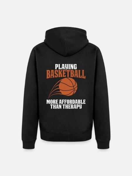 Playing Basketball is - Unisex Premium Organic Zip Hoodie - black