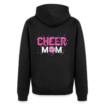 Cheer Mom Design Für Cheerleader Cheer - Unisex Premium Bio Zip Hoodie - Schwarz - Hinten - Nico (187cm)