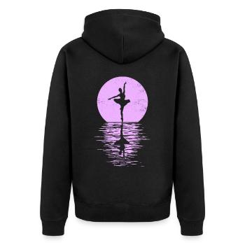 Ballett, Ballerina, Girl, Mädchen, Tanzen - Unisex Premium Bio Zip Hoodie - Schwarz - Hinten - Nico (187cm)