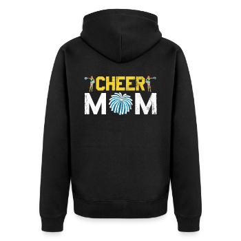 Cheer Mom Design Für Cheerleader Cheer - Unisex Premium Bio Zip Hoodie - Schwarz - Hinten - Nico (187cm)