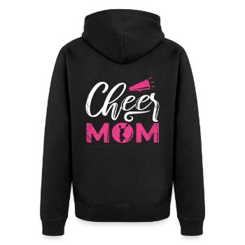 Cheer Mom Design Für Cheerleader Cheer - Unisex Premium Bio Zip Hoodie - Schwarz - Hinten - Nico (187cm)