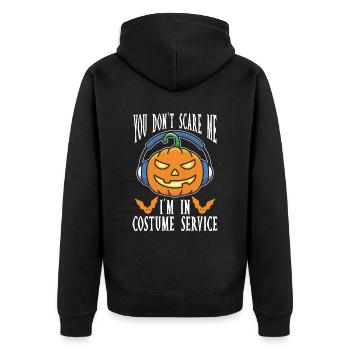 Du Machst Mir Keine Angst, Ich Bin Im - Unisex Premium Bio Zip Hoodie - Schwarz - Hinten - Nico (187cm)