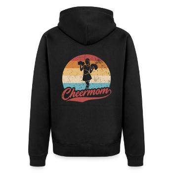 Cheer Mom Design Für Cheerleader Cheer - Unisex Premium Bio Zip Hoodie - Schwarz - Hinten - Nico (187cm)