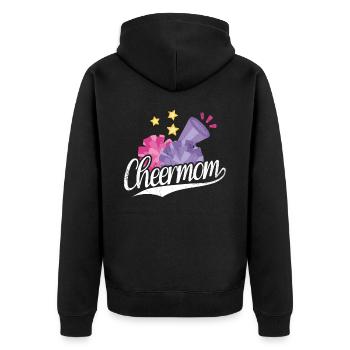 Cheer Mom Design Für Cheerleader Cheer - Unisex Premium Bio Zip Hoodie - Schwarz - Hinten - Nico (187cm)