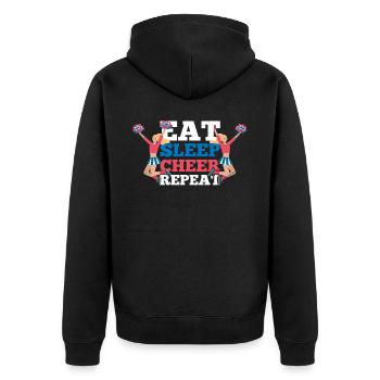 Alles Über Dieses Basisdesign Für Cheerleader - Unisex Premium Bio Zip Hoodie - Schwarz - Hinten - Nico (187cm)