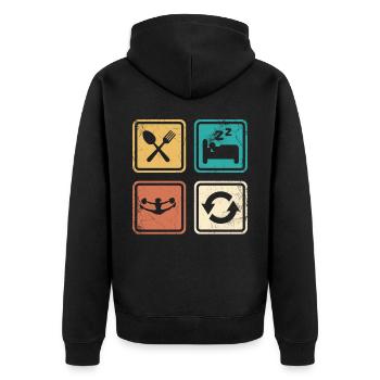 Tout sur ce design de base pour les pom-pom girls - Veste à capuche bio Premium Unisexe - noir - Dos - Nico (187cm)