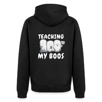 Unterrichten Meiner Boos Grundschullehrer - Unisex Premium Bio Zip Hoodie - Schwarz - Hinten - Nico (187cm)
