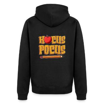 Hocus Pocus Grundschullehrer Vorschule - Unisex Premium Bio Zip Hoodie - Schwarz - Hinten - Nico (187cm)