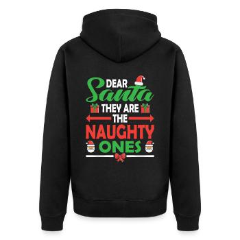 Dear Santa Claus these are the bad guys X-Mas - Unisex Premium Organic Zip Hoodie - black - Back - Nico (187cm)