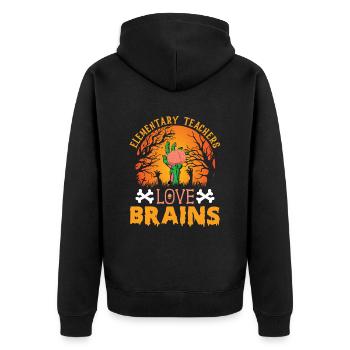 Elementary Teacher Lieben Brains Elementary School - Unisex Premium Organic Zip Hoodie - black - Back - Nico (187cm)