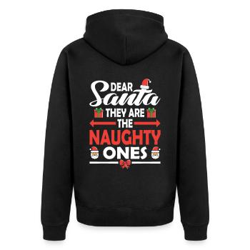 Dear Santa Claus these are the bad guys X-Mas - Unisex Premium Organic Zip Hoodie - black - Back - Nico (187cm)