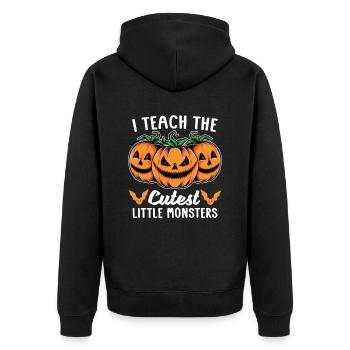Ich Unterrichte Die Grundschule Der Süßesten - Unisex Premium Bio Zip Hoodie - Schwarz - Hinten - Nico (187cm)