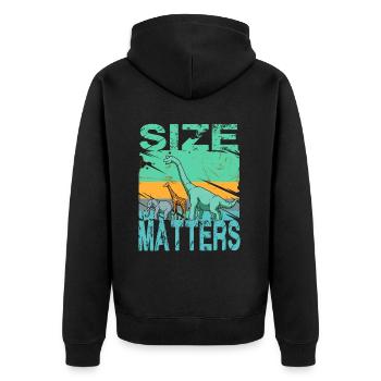 Brachiosaurus Dinosaurier Giraffe Elefant Mensch - Unisex Premium Bio Zip Hoodie - Schwarz - Hinten - Nico (187cm)