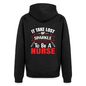 Il faut beaucoup d’éclat pour être infirmière infirmière - Veste à capuche bio Premium Unisexe - noir - Dos - Nico (187cm)
