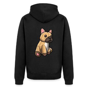 Français Jouet en peluche Bulldog Dog - Veste à capuche bio Premium Unisexe - noir - Dos - Nico (187cm)