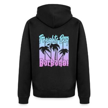 Freights Bay Barbados - Unisex Premium Organic Zip Hoodie - black - Back - Nico (187cm)